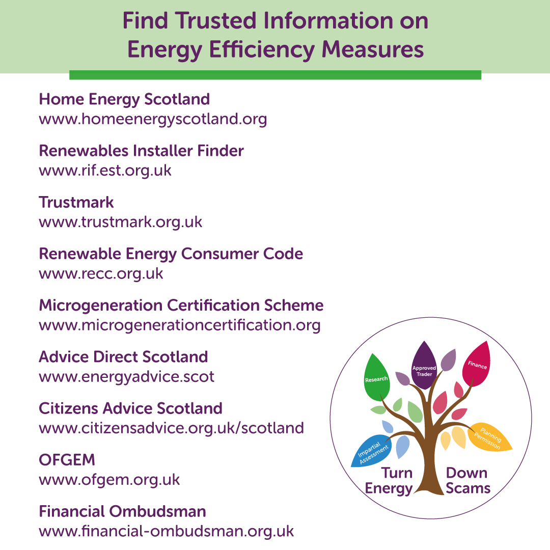 If you’re thinking of making your home more energy efficient, find trusted, impartial information from the sources listed in the image or at tsscot.co.uk/priority-areas…

#TurnDownEnergyScams