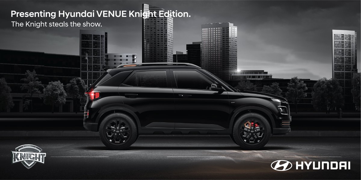 ManAndMotor's tweet image. Hyundai has launched the new edition in their compact SUV #Venue . Its the Venue Knight Edition. Interior goes all black and dashcam has been added. 

Prices starts at Rs 9.99 Lacs for S (o) and goes till Rs 13.48 Lacs for SX (o) DCT Dual Tone. 
@HyundaiIndia #VenueKnightEdition