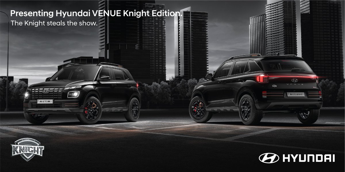 ManAndMotor's tweet image. Hyundai has launched the new edition in their compact SUV #Venue . Its the Venue Knight Edition. Interior goes all black and dashcam has been added. 

Prices starts at Rs 9.99 Lacs for S (o) and goes till Rs 13.48 Lacs for SX (o) DCT Dual Tone. 
@HyundaiIndia #VenueKnightEdition
