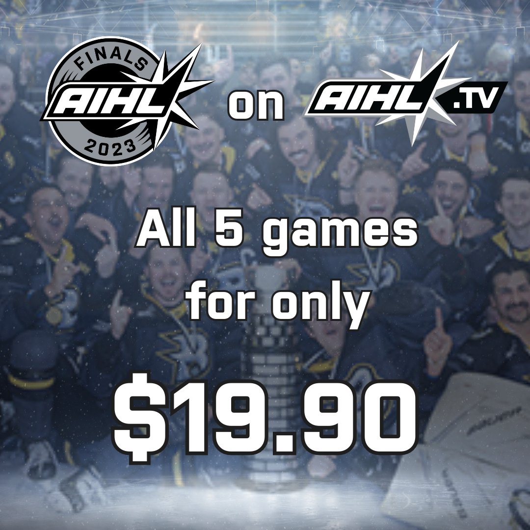 Can't make it to every game this 2023 Finals Series?

AIHL.TV has you covered with the Finals Package for only $19.90

*Please note, if you have already purchased the annual AIHL.TV package don't stress, you are already covered and ready to go 😉