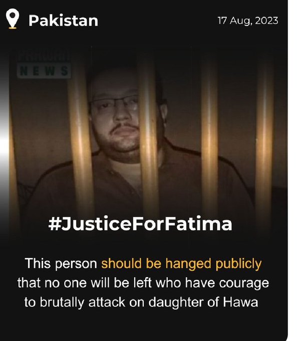 ranawasimrw's tweet photo. Two states, 
two Islamic countries,
two nations,
 two laws,
Two identical cases,
The only difference is that in one the rapist is hanged and in the other the rapist is protected
#JusticeForFatima https://t.co/iPwrW4EM6V