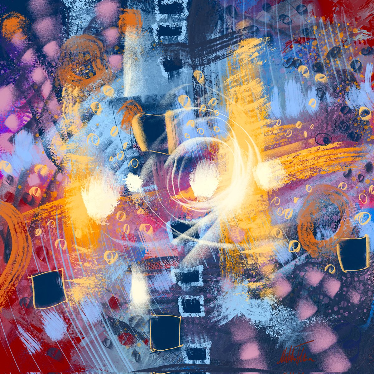 ~ Spring Night ~ 
Digital abstract painting. 

From yesterday, play with colors. 
#abstractart
#abstraction #digitalart #artwork