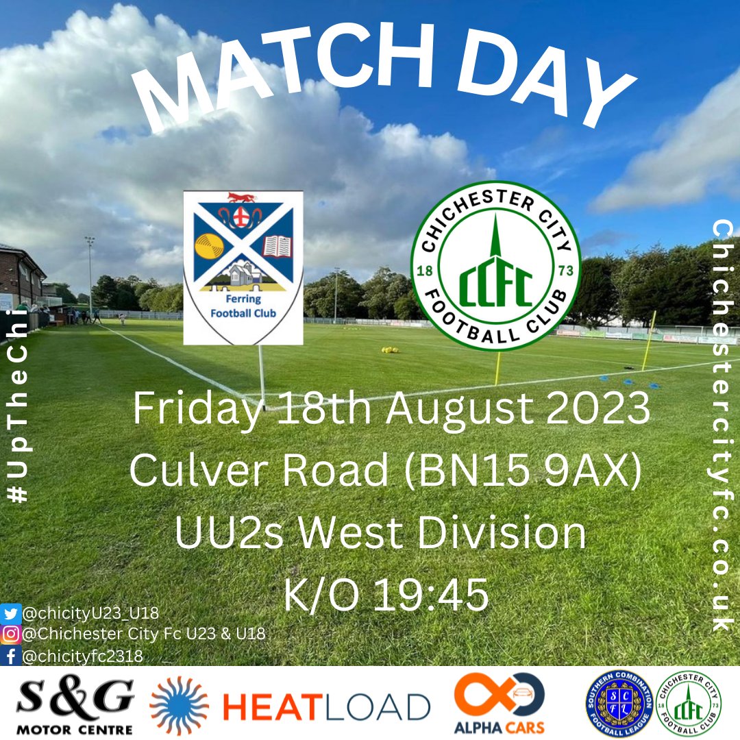 ⚽️ MATCH DAY ⚽️

Our u23s start of their defence of the league, with a trip to Culver Road to face <a href="/_FerringFC/">Ferring FC</a> 

#UpTheChi 🟢⚪️