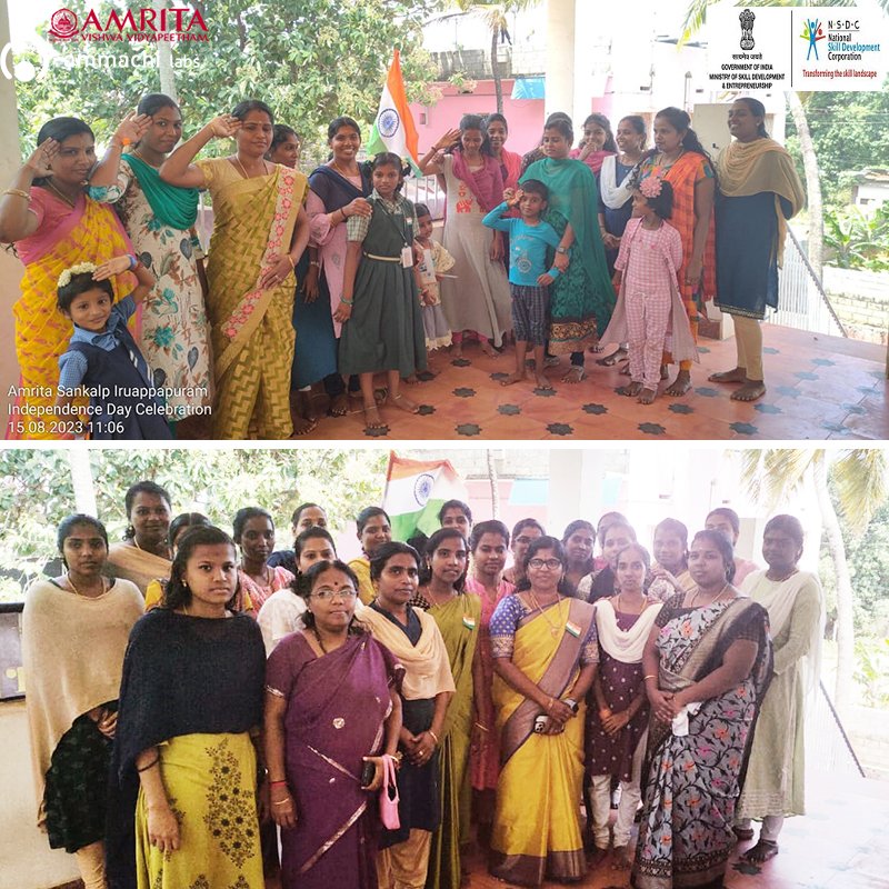 ammachilabs's tweet photo. Aug 15- Students from #Amrita #Sankalp beautician & embroidery center in #Irulappapuram celebrated #IndependanceDay by hoisting the National Flag & distributing sweets.
The #SANKALPproject is a collaboration between @MSDESkillIndia & @AmritaEdu
#AVSAR https://t.co/Wyuw9htPWg