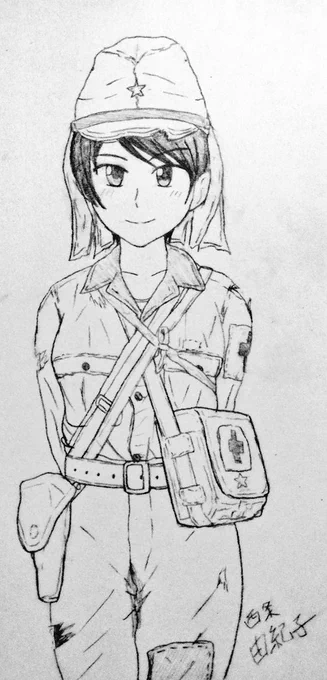 従軍看護婦のゆきたん(フォロワーさん画風) 