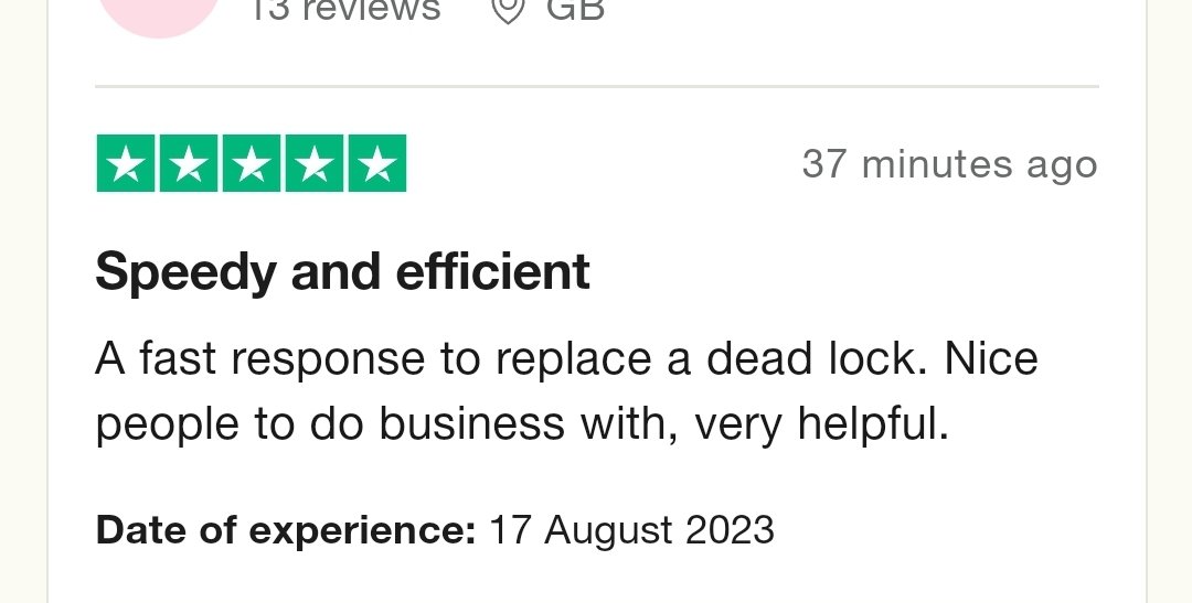 IKSLocksmiths's tweet image. A lovely review on Trustpilot. 
You can read our reviews on Facebook, Google, Trustpilot and Checkatrade.
A big thanks to all our customers for reviews. 
Contact us on 0203 284 1045 
#locksmithreviews #locksmithservice #mlalocksmith