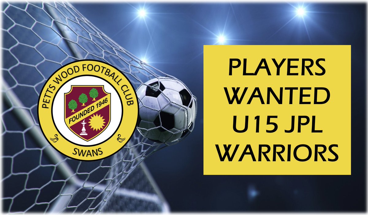 We are still looking for a few more players to strengthen our squad include a 2nd GK, if you are interested please contact us through social media or email mike@gotravel.uk.com @JPL_WARRIORS @PettsWoodFc @Pettswoodladies