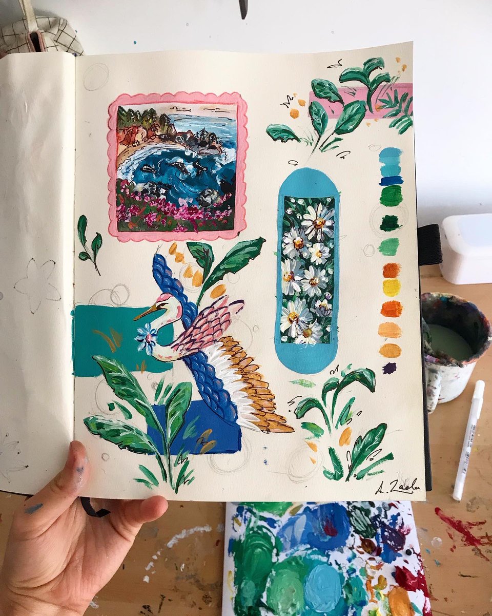 its_zada_'s tweet photo. Trying to make my sketchbook more colourful #color #SketchDesign #Sketching #Artchivist #daisy #ibiza #ArtisticofSociety https://t.co/7cbGu3jCd4