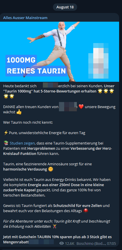 MrGunniHelm's tweet photo. Nachdem ja schon viele "Größen" der #Querdeppen wie #Haintz|elmann, #Mack oder #Greulich die sinkenden Spendeneinnahmen durch Werbung für Nahrungsergänzungsmittel zu kompensieren versuchen, legt Sniffy #Schiffmann jetzt auch nach. Läuft das Hotel so schlecht?🤡😄 https://t.co/11XLyK8wwM