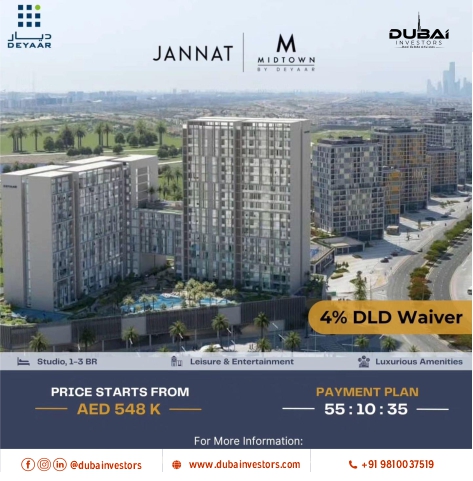 Jannat at Midtown in Dubai Production City – Deyaar

#jannatdeyaar #jannatmidtown #janatdubai #deyaarproperties #deyaardubai #deyaarjanaat #jannat #deyaar #deyaarflatsindubai #DubaiInvestors #RealEstateInvestment #DubaiRealEstate #InvestmentConsultancy