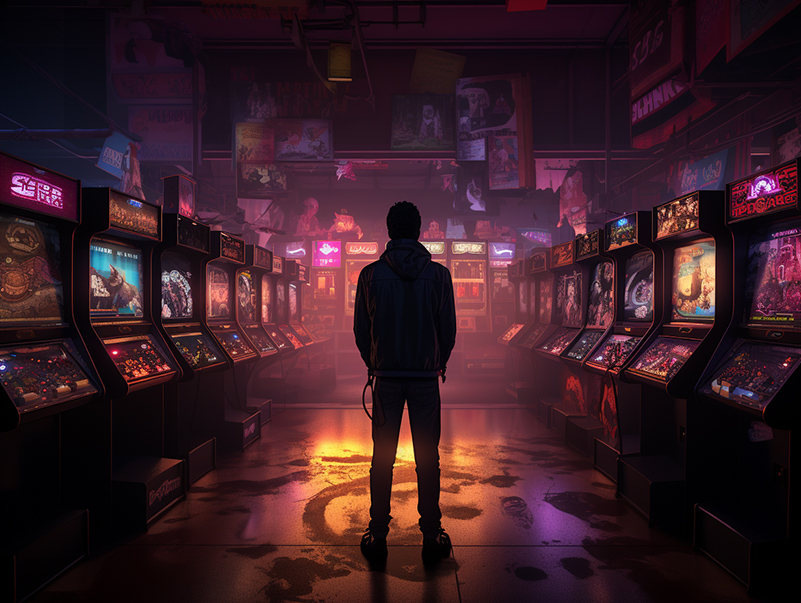 𝘾𝙤𝙞𝙣-𝙊𝙥 𝘾𝙤𝙨𝙢𝙤𝙨: At the Core of Arcade Worlds 📷Artwork by AI / Prompt by @ArtDixel 📷 #arcadegames #videogames #retrogaming #retrogamer #retrosynthwave #dixelart