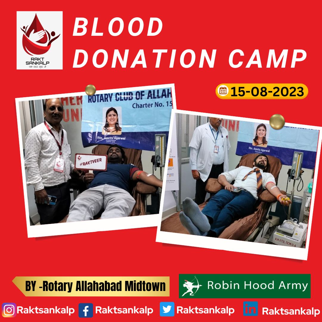 RaktSankalp's tweet photo. #IndependenceDay2023 🇮🇳 was celebrated in its true spirit by voluntary #blooddonation on 15th Aug'23, at #blooddonationcamp organised by @rotary_midtown with @RaktSankalp as #pledgepartner & support of @rha_india. Thank you all the organisers, donors & volunteers! #raktsankalp https://t.co/Y2DbKzEud8
