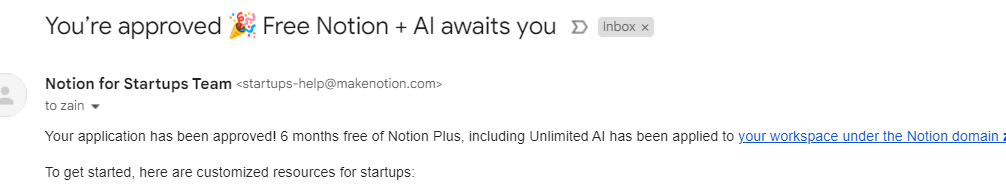 X blue <> Notion AI Timing can never be better. 🚀 Just got approved for 6 months of free Notion credits. 🎉 Huge shoutout to @PITBIncubation for being at the forefront of startup trends as a registered partner. 🙌 Special thanks to Salman Tariq for the extra assistance. 🌟