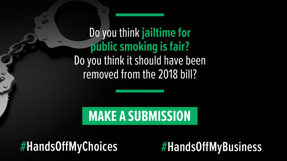 HandsOff_MC's tweet photo. Jail time for public smoking affects the poor the most, while others escape with a fine. What happens if breadwinners end up in jail for public smoking?

Submit your opinions on the new Tobacco Bill at https://t.co/kR6g2nLyqa
#HandsOffMyBusiness
#BiggerIssues
#TobaccoBill https://t.co/m8SITXCsT1