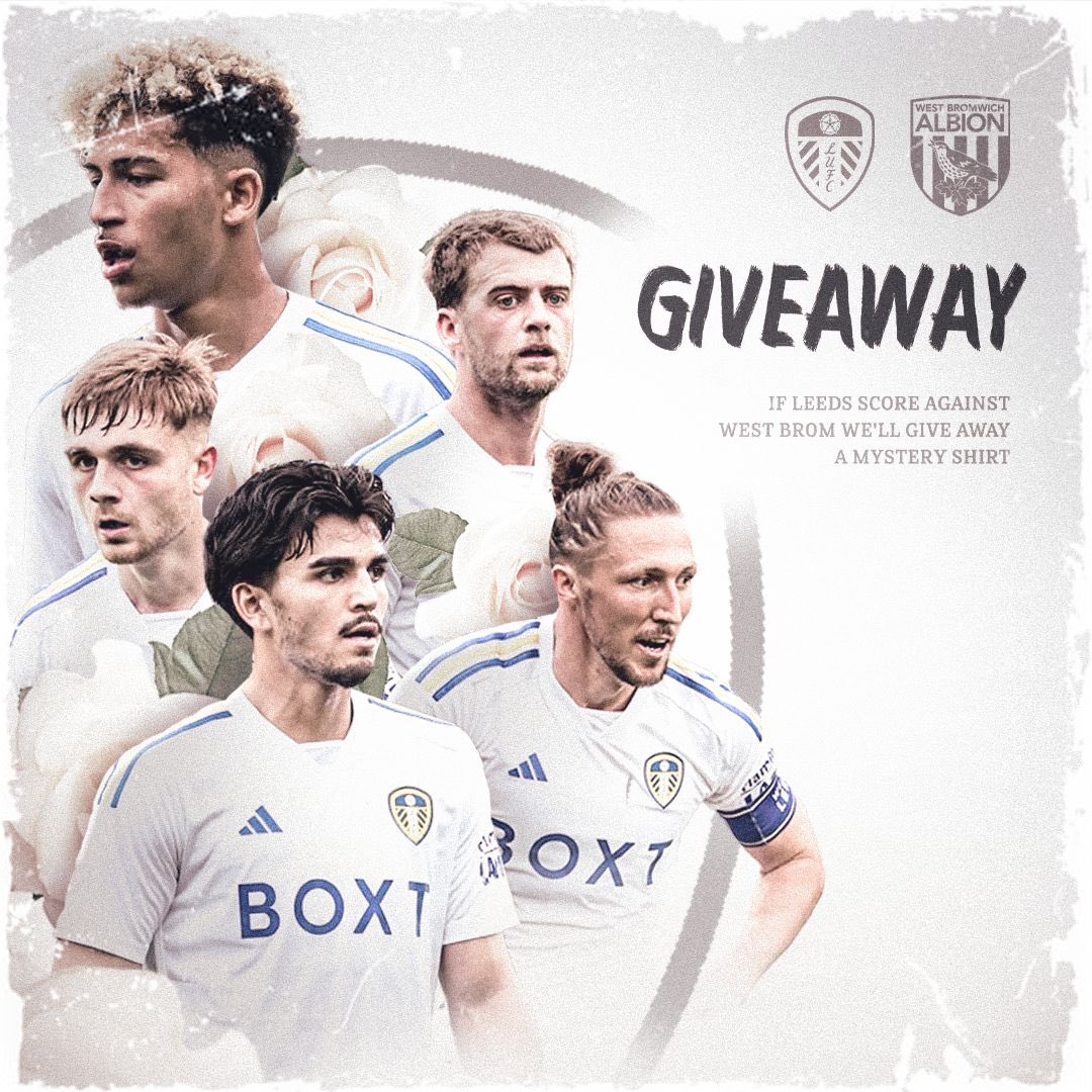 MysteryFootyco's tweet photo. Giveaway 🚨

If Leeds United score a goal against WBA tonight we’ll give away a mystery shirt 👕 

To Enter- 

Repost this ♻️

Follow us ⭐️

Good luck 🤞 https://t.co/BXzeaofLeF