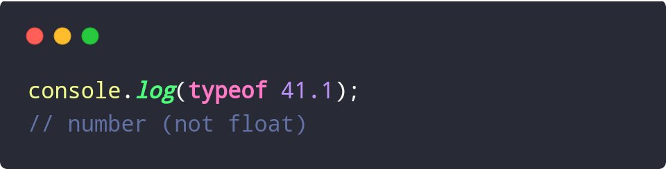 ashsajal1's tweet image. 🔢 JavaScript's 'typeof' operator demystified: it unifies numeric types under 'number'. Whether integer or float, 41.1 shines as a 'number', showcasing JavaScript's flexible approach! 💡🧮 #JavaScript #NumericTypes
