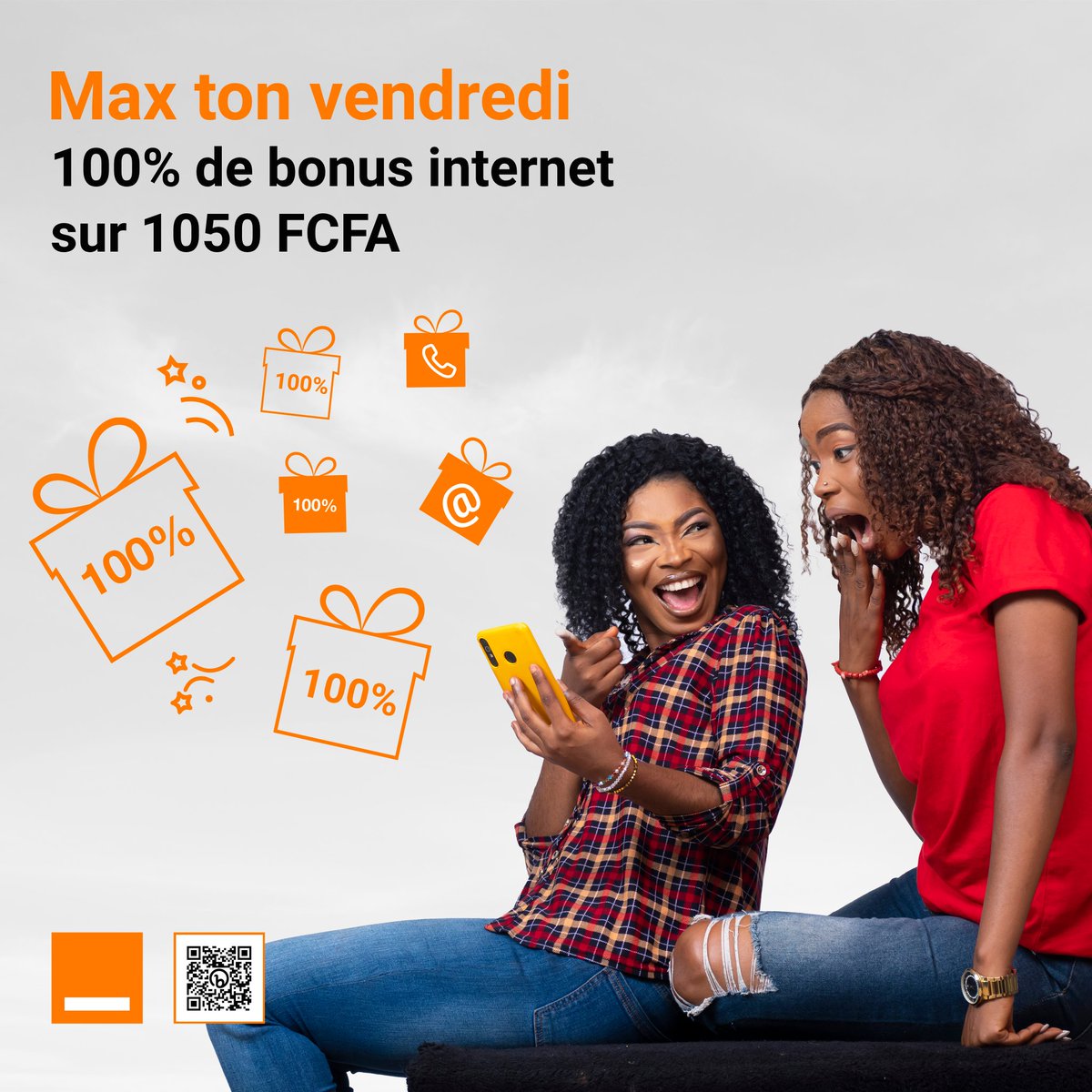 OrangeBurkina's tweet photo. Active tes plans du week-end avec #Orange !
#Max ton vendredi en profitant de ๐๐๐% ๐๐ ๐๐จ๐ง๐ฎ๐ฌ ๐ข๐ง๐ญ๐๐ซ๐ง๐๐ญ.
#MaxTesVacances #MaxTaData #OrangeBurkinaFaso https://t.co/aOqUYhS9XG
