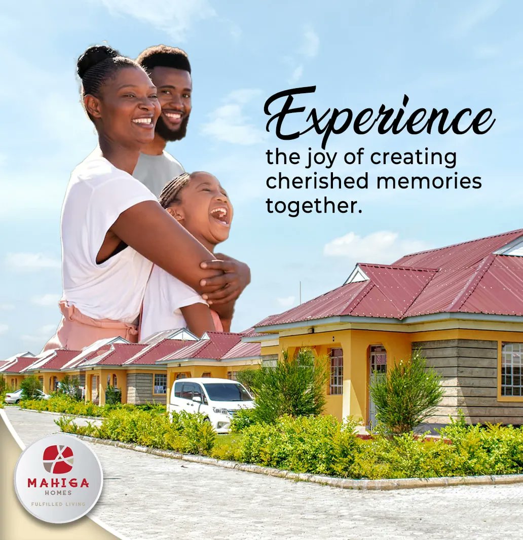Mahiga Homes: Where Family Finds Its Heart 🏠💖 Embrace a warm and secure haven where every home is designed with your family's comfort and happiness in mind. 

 #creatingsmiles #keepingthepromise
mahigahomes.co.ke
📞0720 596945, 0710 830762