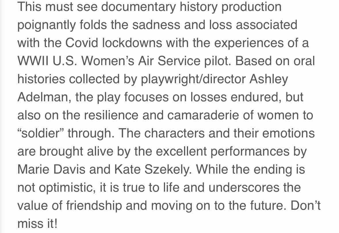 Some more lovely audience reviews for #pretendingtofly at #edfringe ❤️❤️❤️

tickets.edfringe.com/whats-on/prete…
