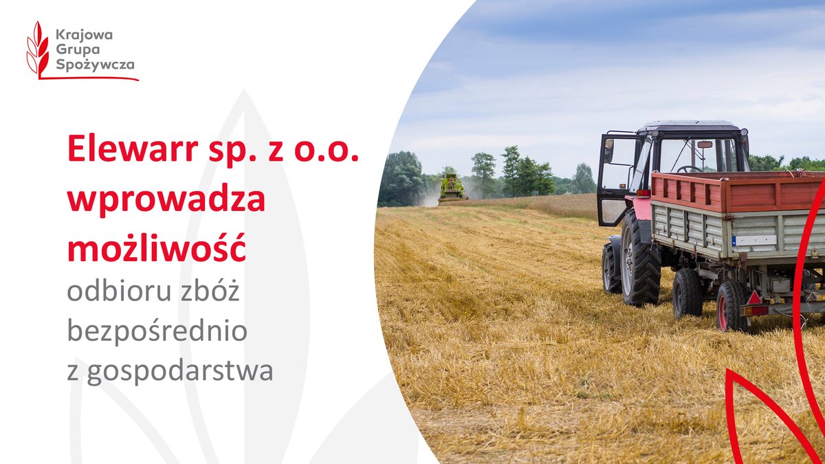 Krajowa Grupa Spożywcza S.A. (@kgs_pl) on Twitter photo Wychodzimy naprzeciw oczekiwaniom rolników i od jakiegoś czasu wraz z <a href="/Elewarr1/">Elewarr sp. z o.o.</a> oferujemy Państwu odbiory plonów bezpośrednio z pola do elewatora. Zainteresowanych prosimy o kontakt tu: elewarr.pl/kontakt/ Wychodzimy naprzeciw oczekiwaniom rolników i od jakiegoś czasu wraz z <a href="/Elewarr1/">Elewarr sp. z o.o.</a> oferujemy Państwu odbiory plonów bezpośrednio z pola do elewatora. Zainteresowanych prosimy o kontakt tu: elewarr.pl/kontakt/