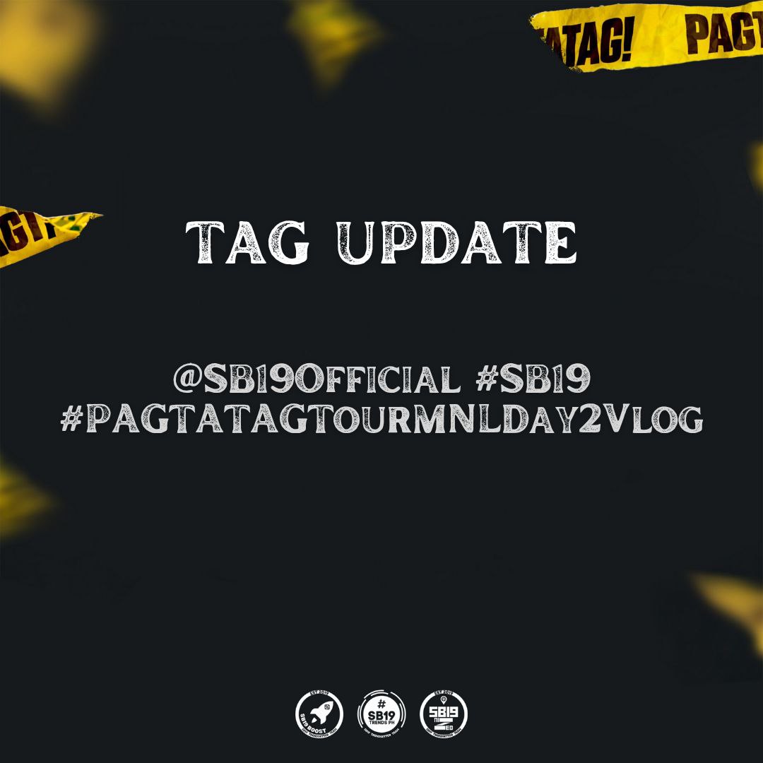 [ TAG UPDATE ]

Another vlog coming right up!

Premiering at 5 PM PHT, watch SB19's latest vlog in #PAGTATAGWorldTourManila Day 2 at youtube.com/watch?v=8vlovd…!

UPDATED TAGS:
@SB19Official #SB19
#PAGTATAGTourMNLDay2Vlog