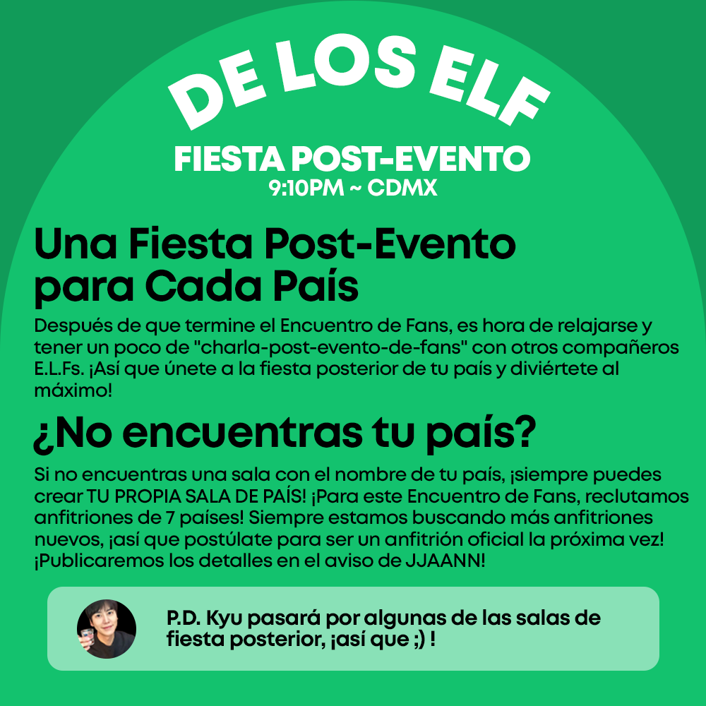 jjaann_global's tweet photo. ¡Hola E.L.Fs! ¡En unos días, conocerán a KYU @GaemGyu en JJAANN! Aquí están todos los detalles que necesitan saber para el evento especial! Disfruten nuestras sesiones creadas lo mas posible para el antes, durante y después del Fan Meet con los varios cuartos en EL D-DAY! https://t.co/SMoMAmBzTp