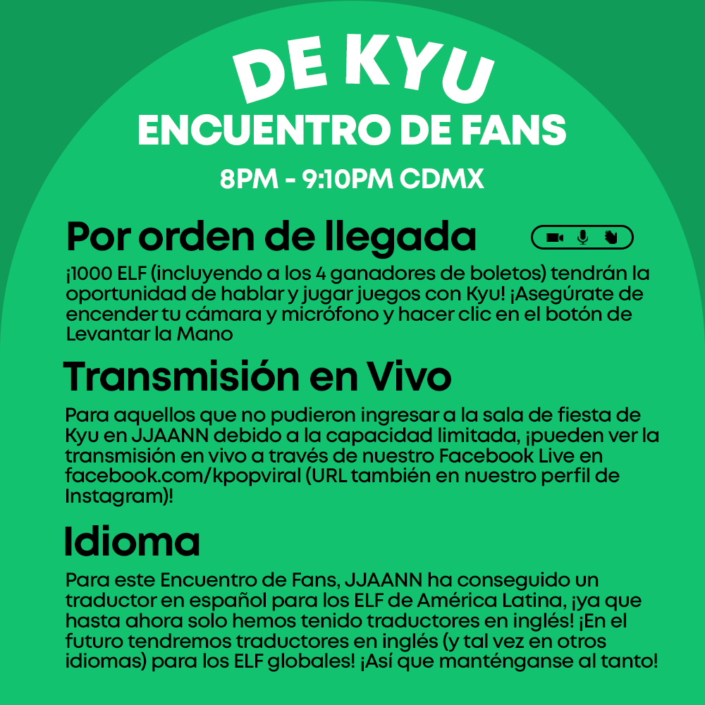 jjaann_global's tweet photo. ¡Hola E.L.Fs! ¡En unos días, conocerán a KYU @GaemGyu en JJAANN! Aquí están todos los detalles que necesitan saber para el evento especial! Disfruten nuestras sesiones creadas lo mas posible para el antes, durante y después del Fan Meet con los varios cuartos en EL D-DAY! https://t.co/SMoMAmBzTp