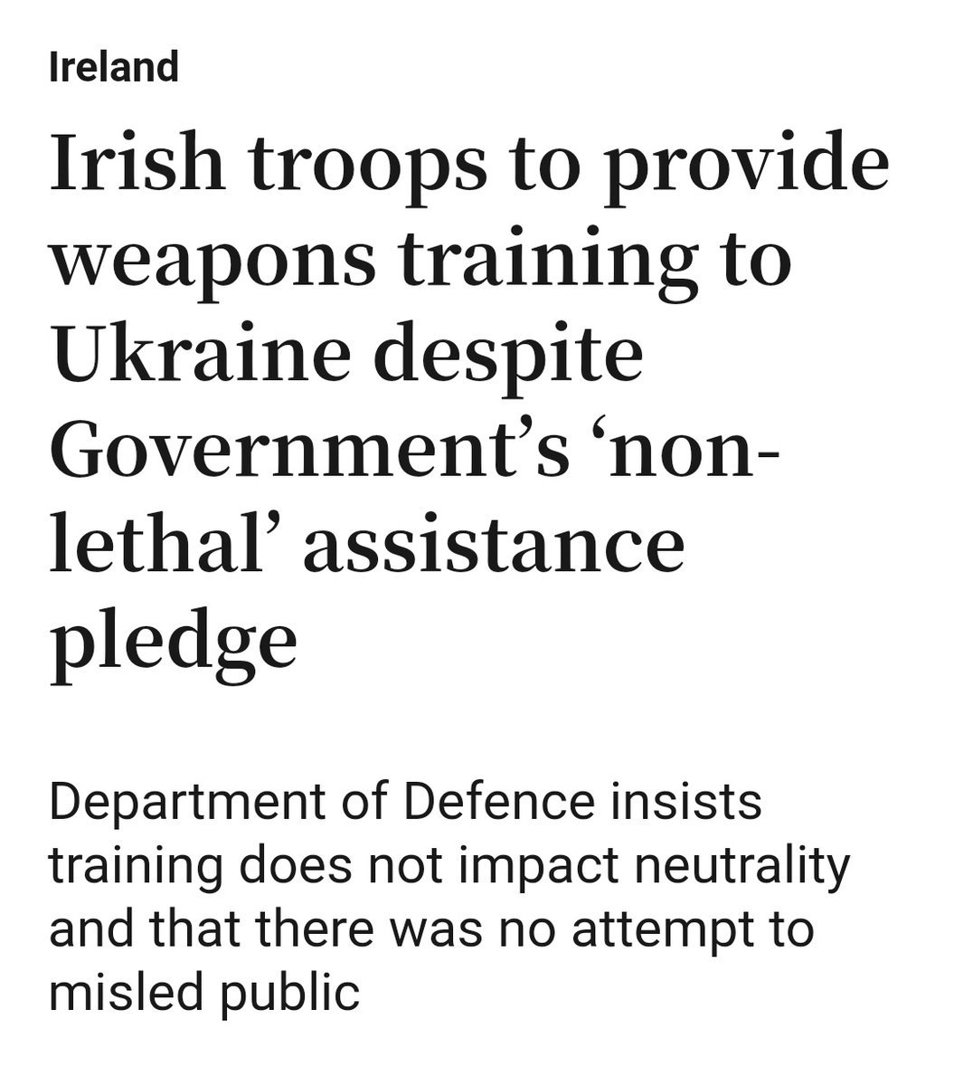 BowesChay's tweet photo. In complete contravention of the #Neutrality of #Ireland, the Irish Government under the leadership of failed @LeoVaradkar, is about to become a party to the failed #NATO proxy war against #Russia in #Ukraine

An outrageous disregard for the Democratic will of the #Irish people. https://t.co/MZeE5Tz0rH