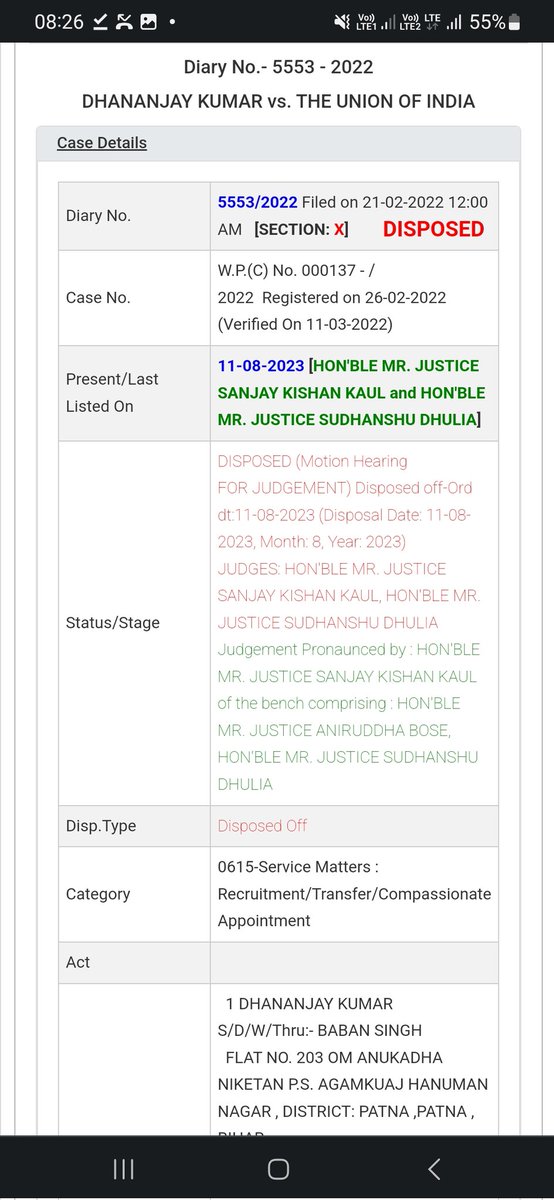 @atulpmail जी
1. NCTE की 28/6/2018 अधिसूचना को राजस्थान हाईकोर्ट ने 25/11/2021 को ही रद्द कर दिया था उसके बाद सुप्रीम कोर्ट ने NCTE,MHRD को stay भी नही दिया। मतलब अधिसूचना valid नही थी तब से
2. सुप्रीम कोर्ट मे बिहार छात्रो की तरफ से याचिका भी लगी और बिहार सरकार को नोटिस जारी
1/4