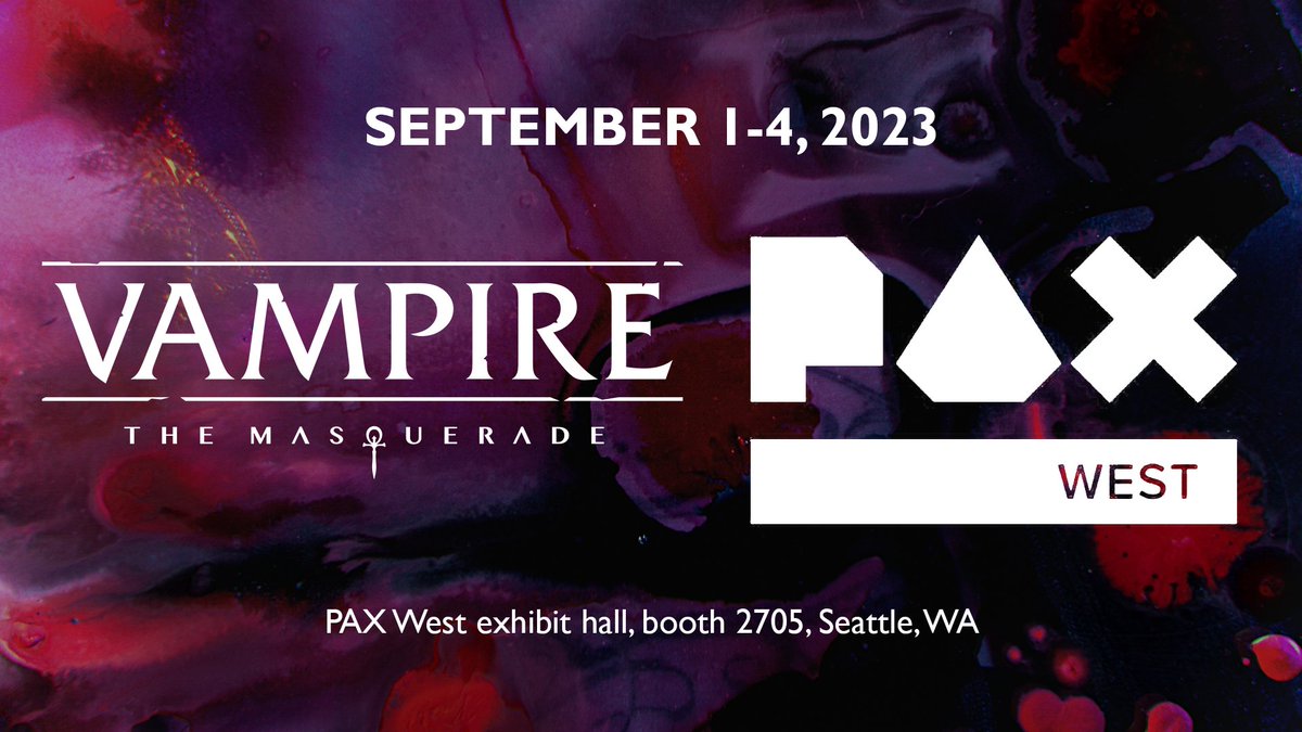 Join the vamily at PAX West in Seattle either in person or online for many surprises and reveals, and a big comeback of Seattle by Night live on stage! #pax #paxwest #vampirethemasquerade