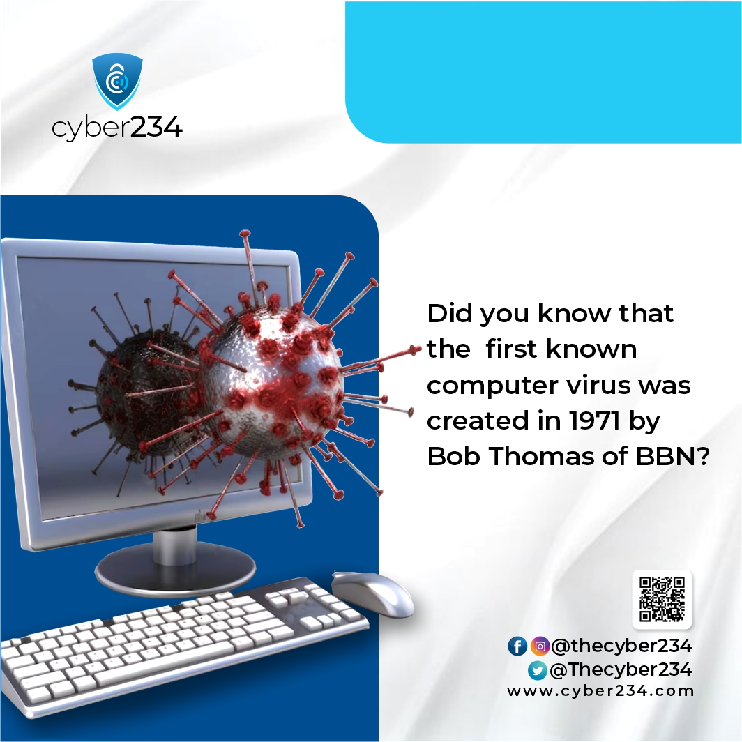 TheCyber234's tweet photo. Known as the Creeper program, Creeper was an experimental self-replicating program written by Bob Thomas at BBN Technologies in 1971. 

Creeper had no malicious intent and only displayed a simple message: "I'M THE CREEPER. CATCH ME IF YOU CAN!"

#cyber234 #computer #history https://t.co/NGdrGm1UR3