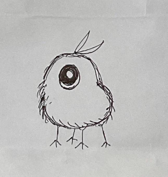 姉が描いてくれたベビポちゃん(ベビーガガーポ)と家族に絵描き歌だけ聞かせて想像で描いてもらったもの 