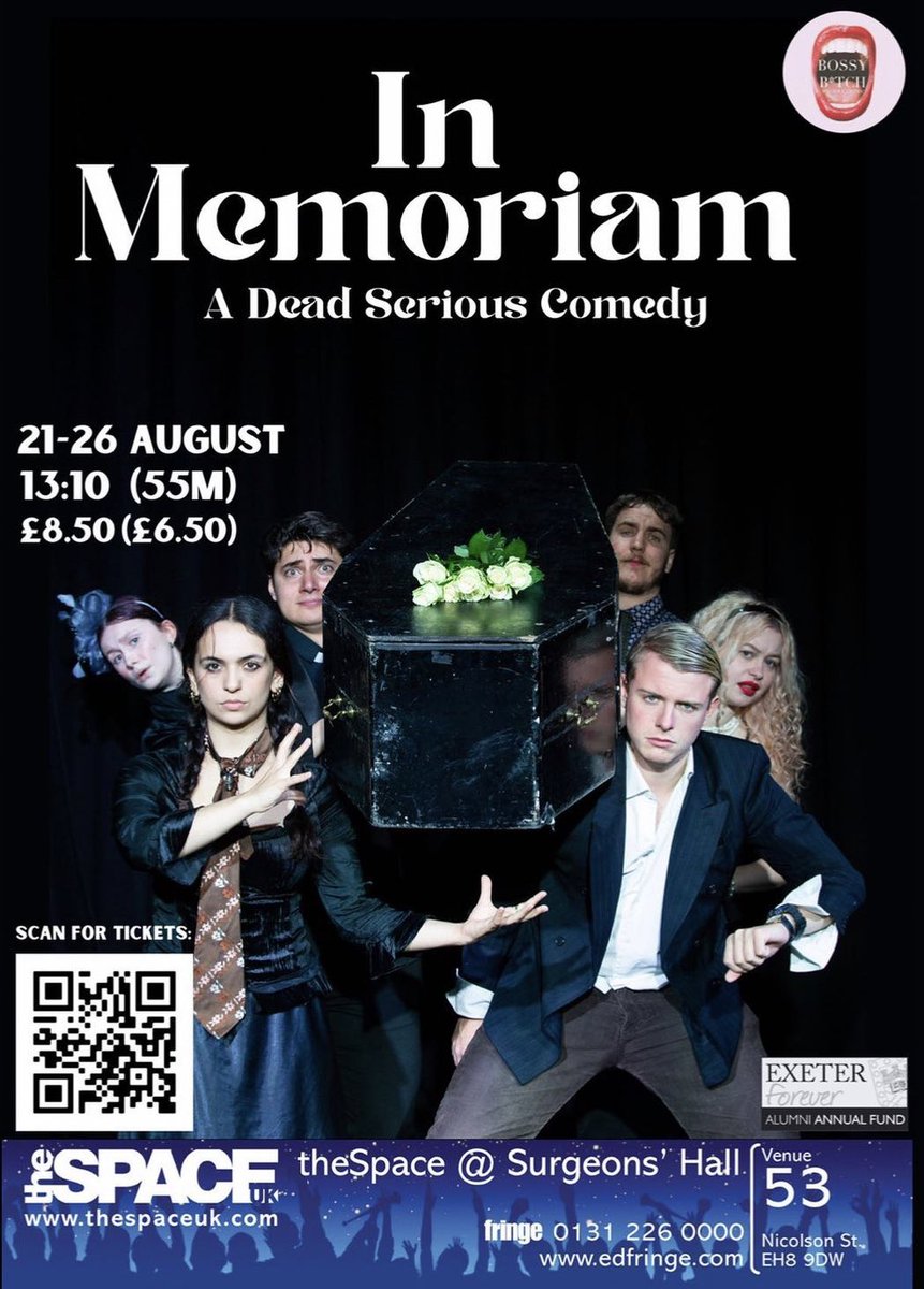 #tweetthemedia, hi fabulous fringe media, we are a newly emerged femme theatre company looking for reviewers for our run 21-26th of August! In Memoriam is a #darkcomedy set in the hours preceding a grandads funeral! Think flirtatious priests, fallouts and late hearses!