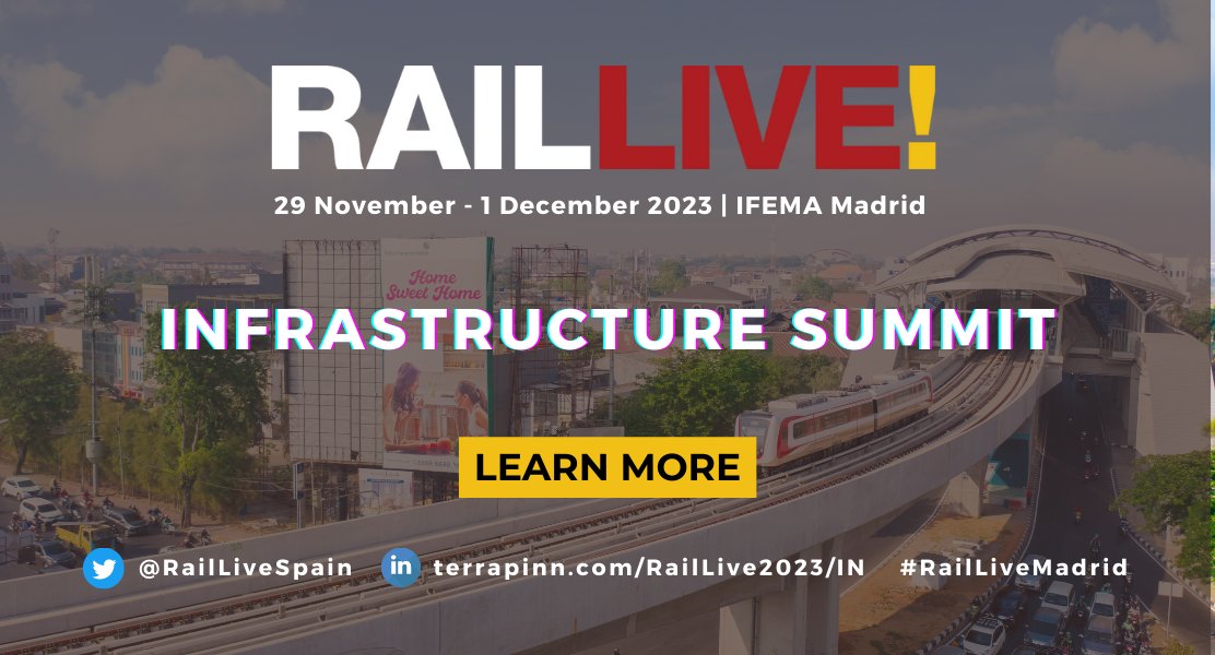🚄 Join us at the Infrastructure Summit, where the spotlight shines on optimising railway capacity, reliability, and cost-efficiency. 

Register now for your #RailLiveMadrid ticket: ow.ly/sVIz50PpO0f