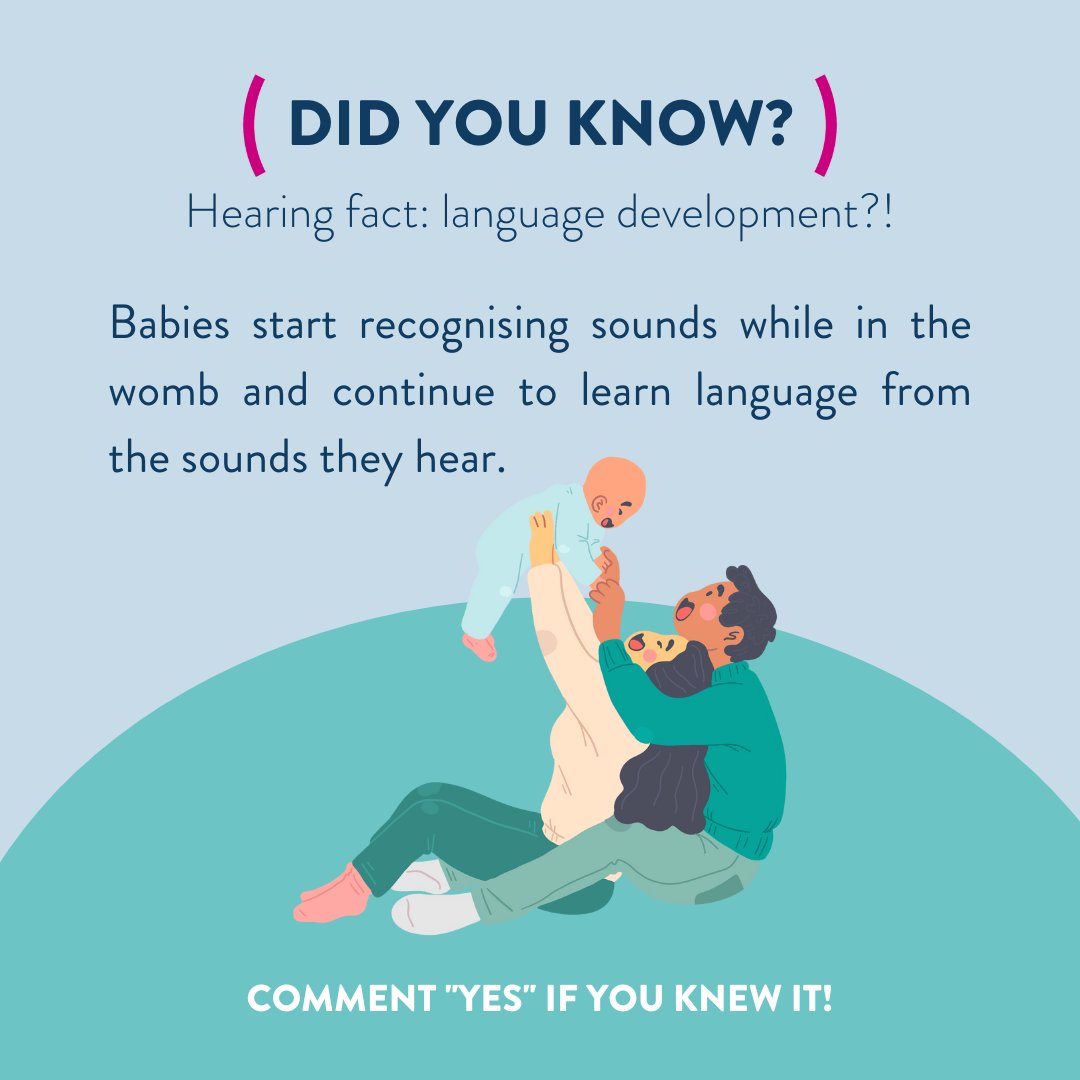 👂🚼 Did you know?

Hearing is crucial for language development! Babies start recognising sounds in the womb and continue language learning through hearing. 🤰🗣️

#FunHearingFacts #HearingHealth #HearingHealthCare #HearingCare #FunFactFriday #LanguageConnection #EarlyLearning