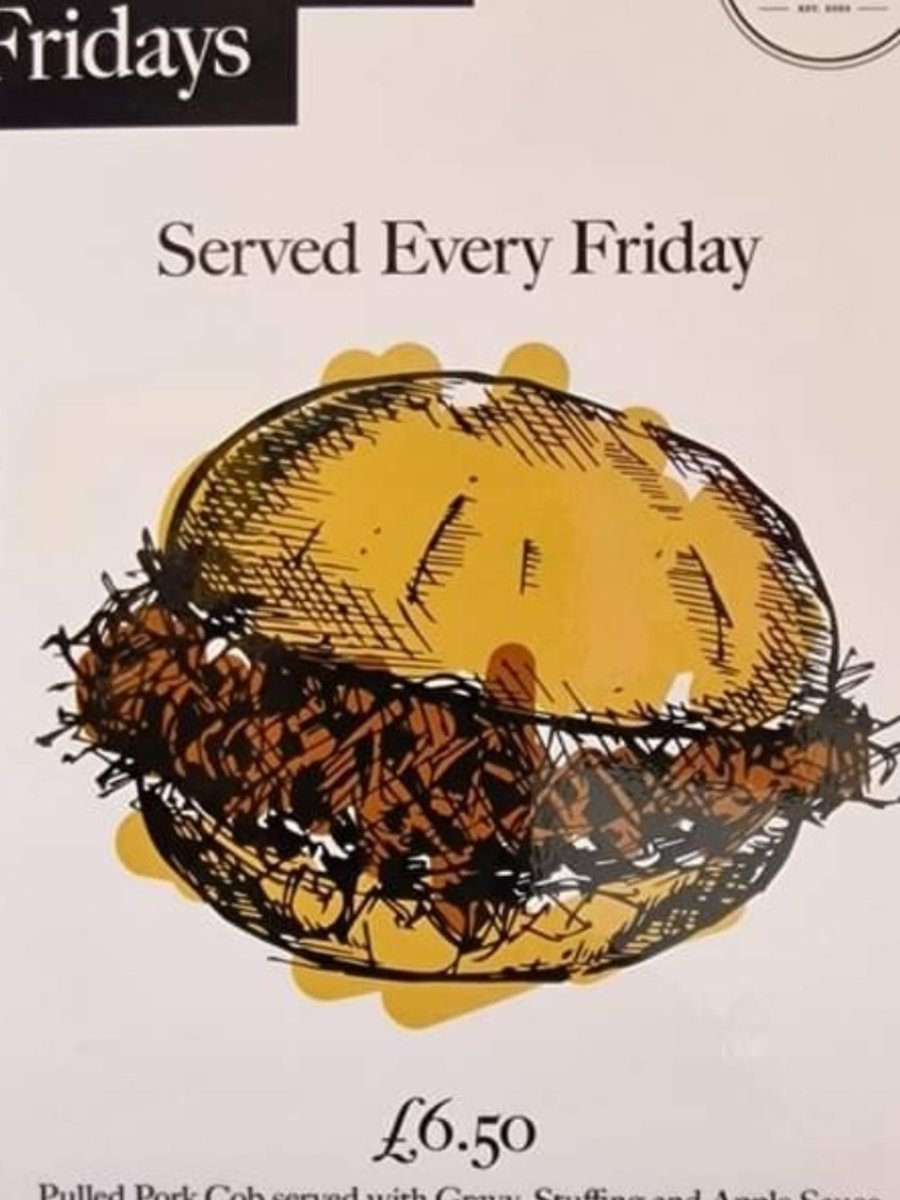 Pulled pork Friday 😋 

Served on a crusty cob, with stuffing  apple sauce and Gravy 🙌

Serving in store today for eat-in or takeaway 😋