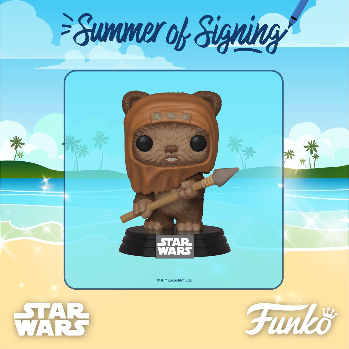 FunkoEurope's tweet photo. Our #SummerOfSigning continues with a competition that’s out of this galaxy! 💫 

For the chance to win a STAR WARS™ Wicket Pop! – signed by @WarwickADavis! – let us know in the replies: how many films in the Skywalker Saga does Wicket W. Warrick appear in? https://t.co/D1i3zHYgtq