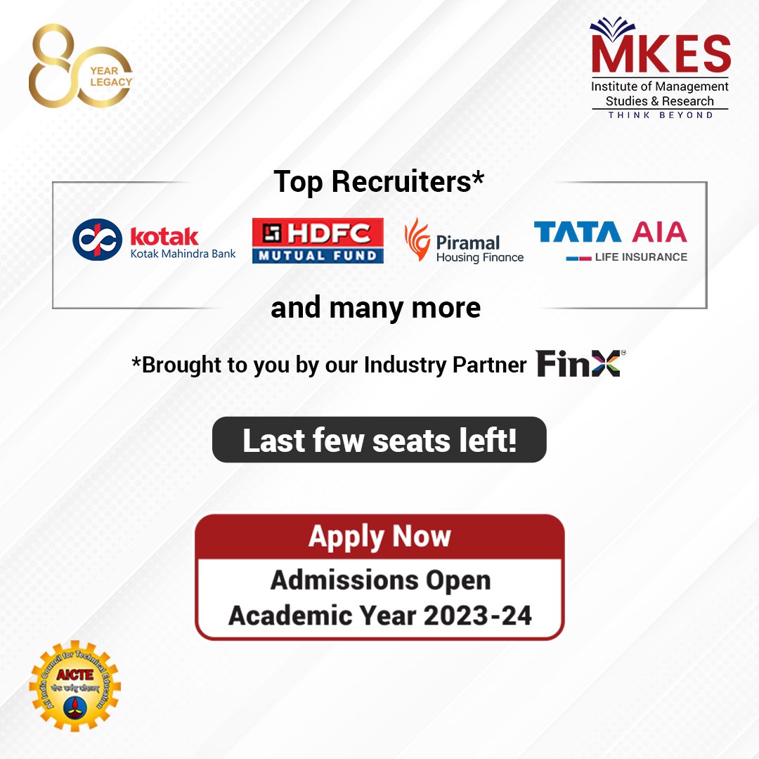 mkesimsr's tweet image. Our PGDM programme opens doors to placements in India's top-notch corporations, ensuring a smooth path from education to employment. Apply now!
Visit: mkesimsr.ac.in Call: 86558 21102/86558 21103
#MKESPGDM #PGDMPlacements #Placements #JobReady #JobsinIndia #TopPlacements