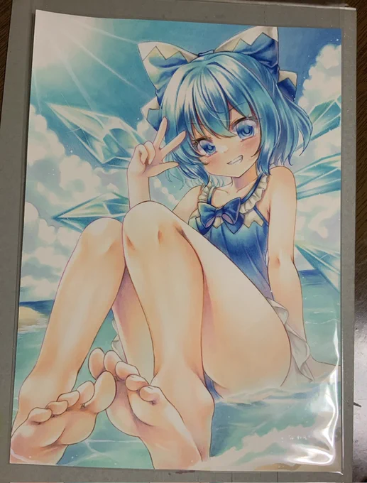 完成ーー青色と肌色だけから、色塗りあ一日で終わり。こちらも夜中スキャンしてヤフオクに出品しますヽ(='▽`=)ノ 