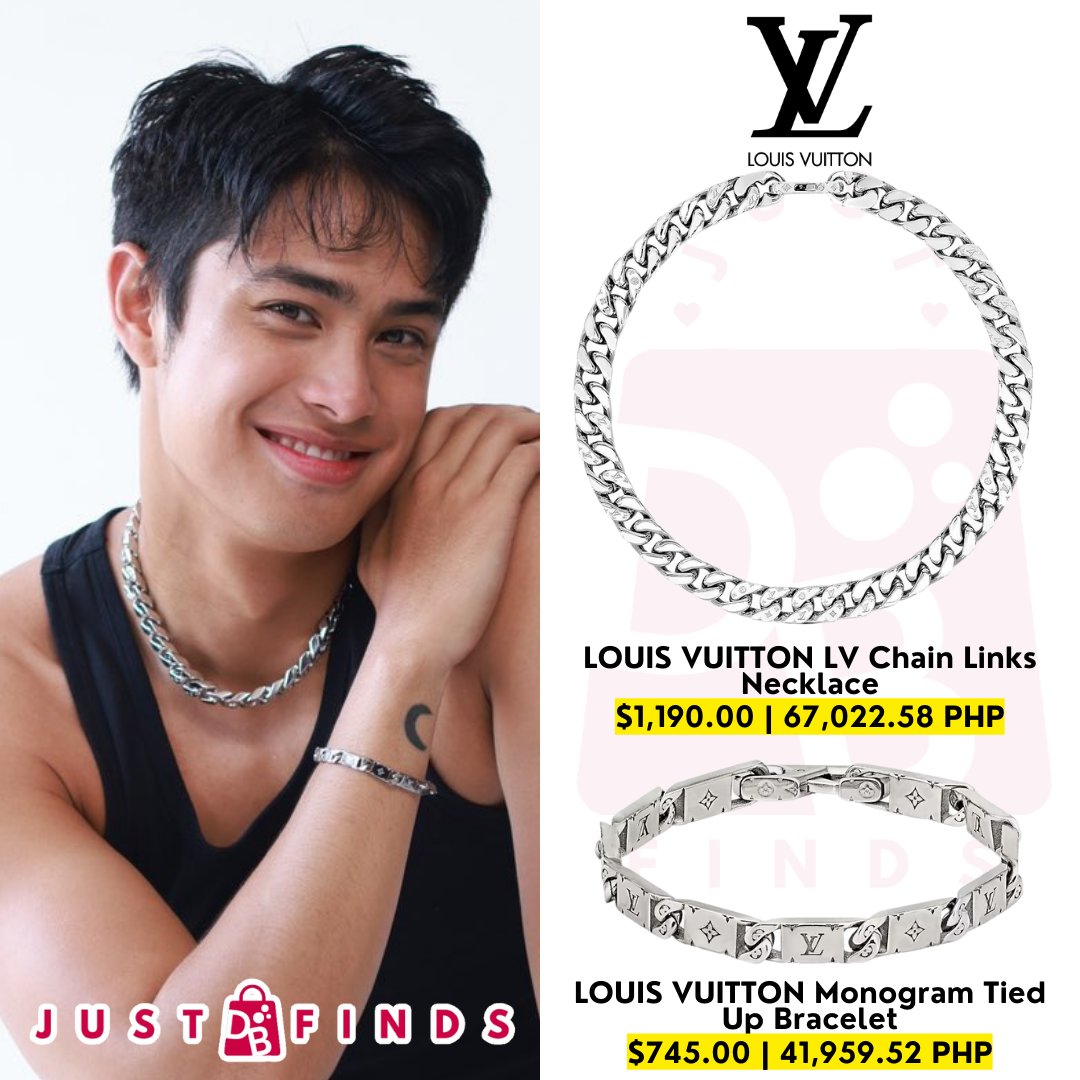 Just DB Finds🛒 on X: Donny is completely irresistible at this point 😩🔥  #DonnyPangilinan is wearing LV Chain Links Necklace and LV Monogram Tied Up  Bracelet from LOUIS VUITTON Necklace: Bracelet