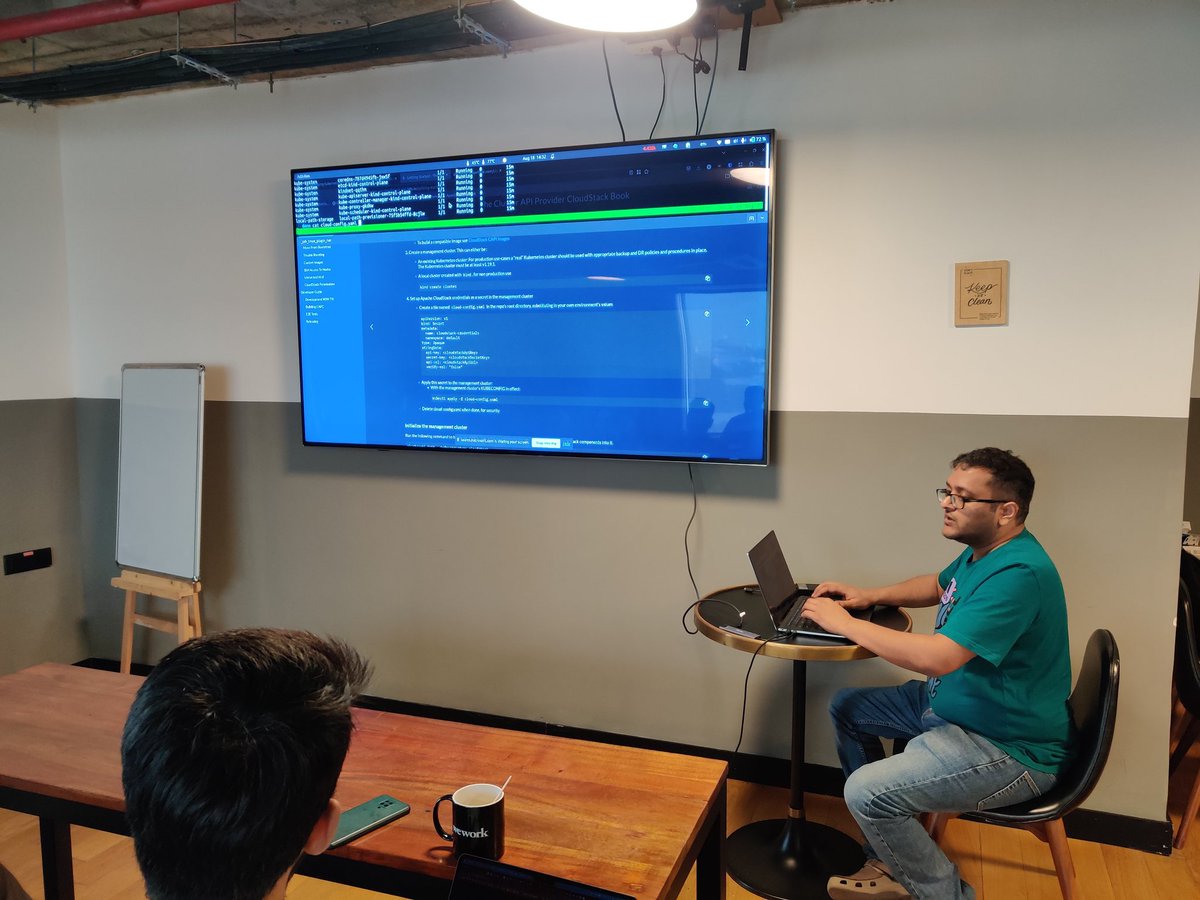 ShwStppr's tweet image. .@visheshj92 showcasing Kubernetes Clusters deployment using CAPC on #CloudStack 

#csiug