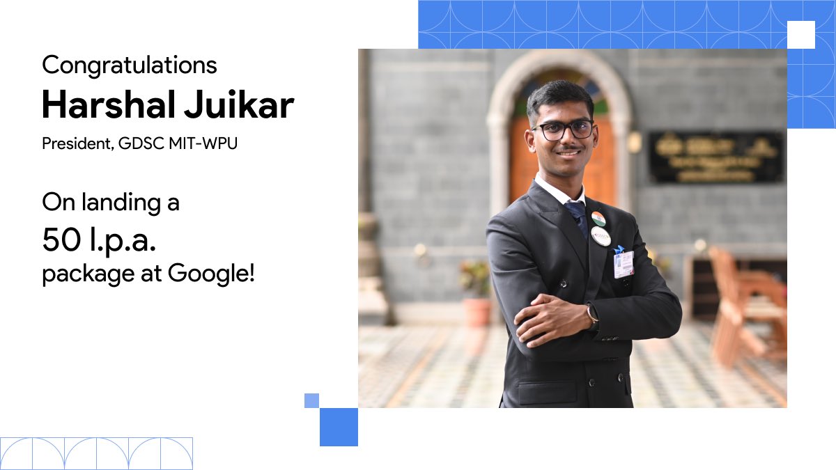 gdgmitwpu's tweet photo. 🎉 Big cheers to our stellar President, @juikar_harshal, on landing an amazing job offer! Wishing him a spectacular journey ahead, filled with success and joy in all his future pursuits. 🚀👏
#inspiration #google #googleguru #futuretech #programming #twitterForGeeks #gdsc https://t.co/mF2NJ0jWgO