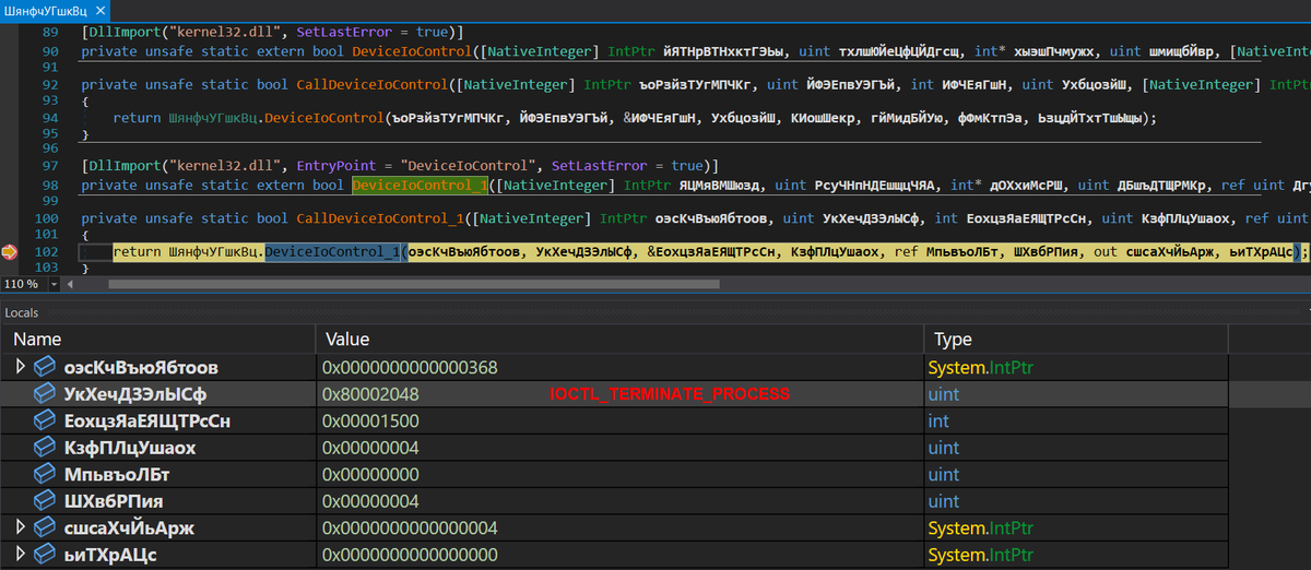 _CPResearch_'s tweet image. 2/4 We detected dozens of latest #dotRunpeX samples abusing known-to-be-vulnerable Zemana AntiMalware driver &quot;zam64.sys&quot; via issuing the IOCTL_REGISTER_PROCESS (0x80002010) to register itself and to proceed with the IOCTL_TERMINATE_PROCESS (0x80002048) for process termination.