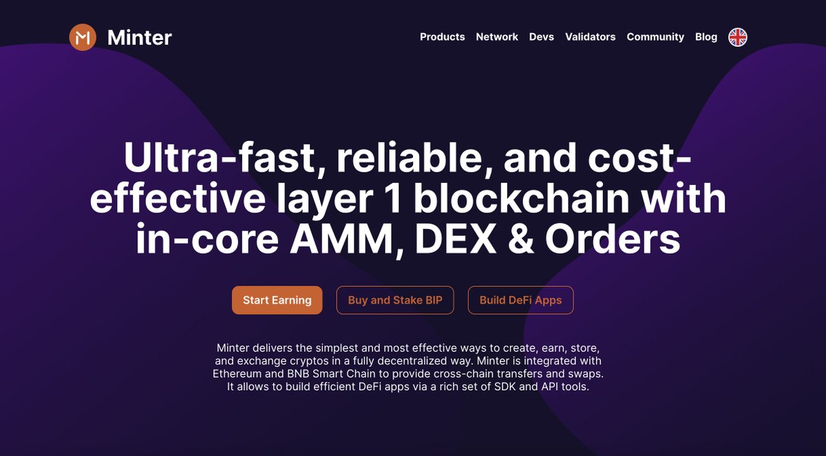 🚀 Minter is ideal for running #blockchain games that do not require smart-contracts. Great for issuing loyalty points, various points, and custom tokens for businesses.

Easy to integrate by any developer as it has a handy SDK and API toolset.

minter.network
