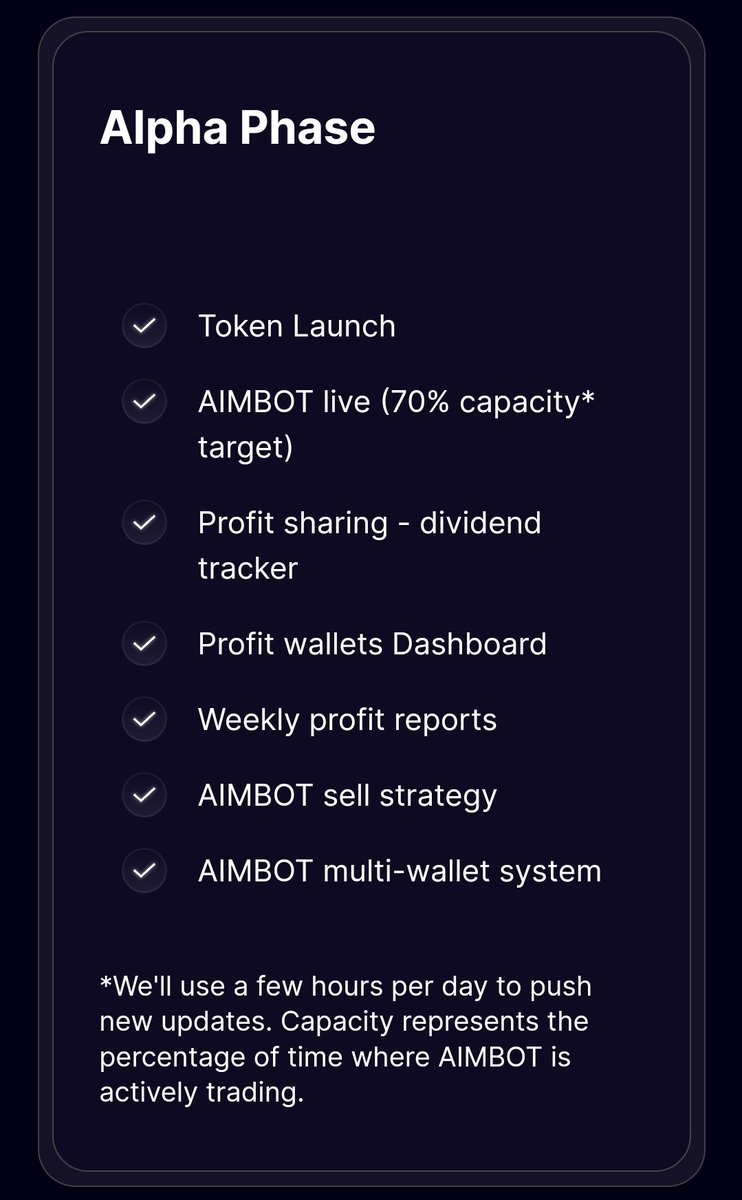 @Ashcryptoreal Bear Market is Back but the fundamentals for $AIMBOT still strong here💪

Our bot made 13x recently from 0.05 to 0.65e while team is currently working on upgrading the dashboard where community see tax split and all AI sells in realtime🔥

@AimBot_Coin is working on a down market