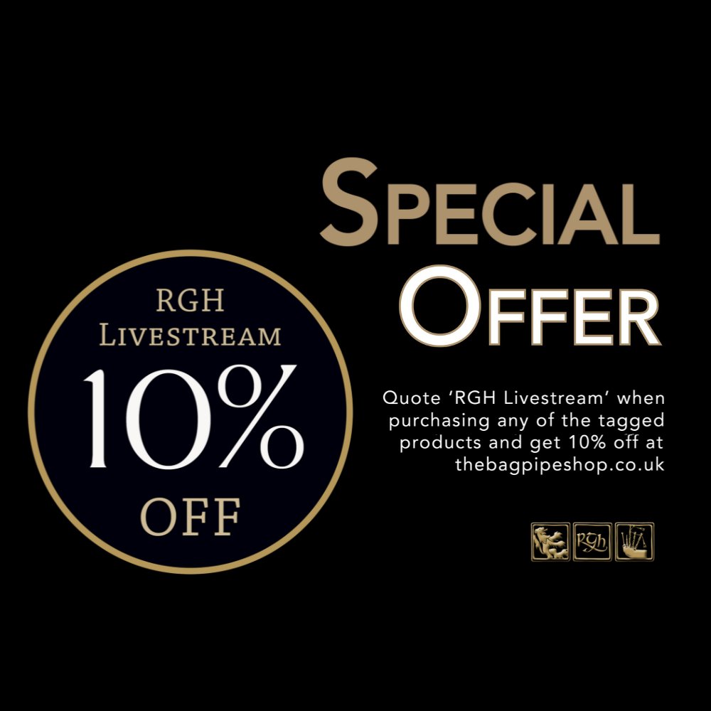 Piping Live! (@glasgowpiping) on Twitter photo Don't forget, we're still offering 10% off a great range of <a href="/rghardie/">R.G. Hardie & Co. Bagpipe Makers</a> products when you quote "RGH Livestream" at the online check-out of The Bagpipe Shop!
Take a look at the range ⤵️
thebagpipeshop.co.uk/pages/search-r…
.
.
#PipingLive2023 Don't forget, we're still offering 10% off a great range of <a href="/rghardie/">R.G. Hardie & Co. Bagpipe Makers</a> products when you quote "RGH Livestream" at the online check-out of The Bagpipe Shop!
Take a look at the range ⤵️
thebagpipeshop.co.uk/pages/search-r…
.
.
#PipingLive2023