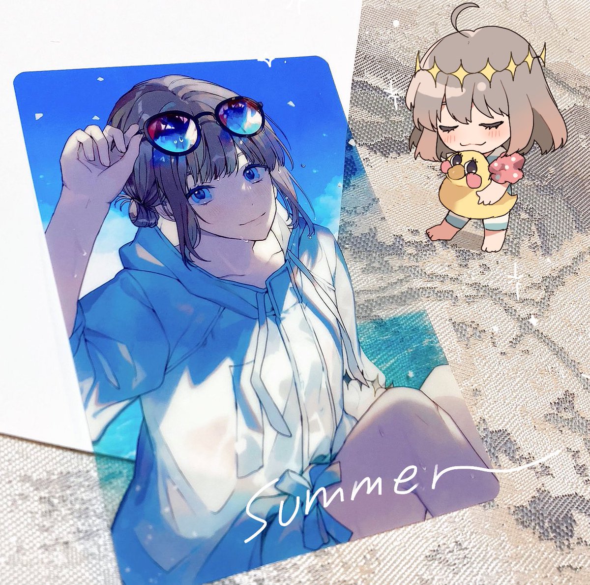 オベロン(Fate) 「るーしこ委託グッズきた!箔押しチェキとクリアカード〜〜〜不機嫌オベロンもこれから」|ｼｪﾘ-のイラスト