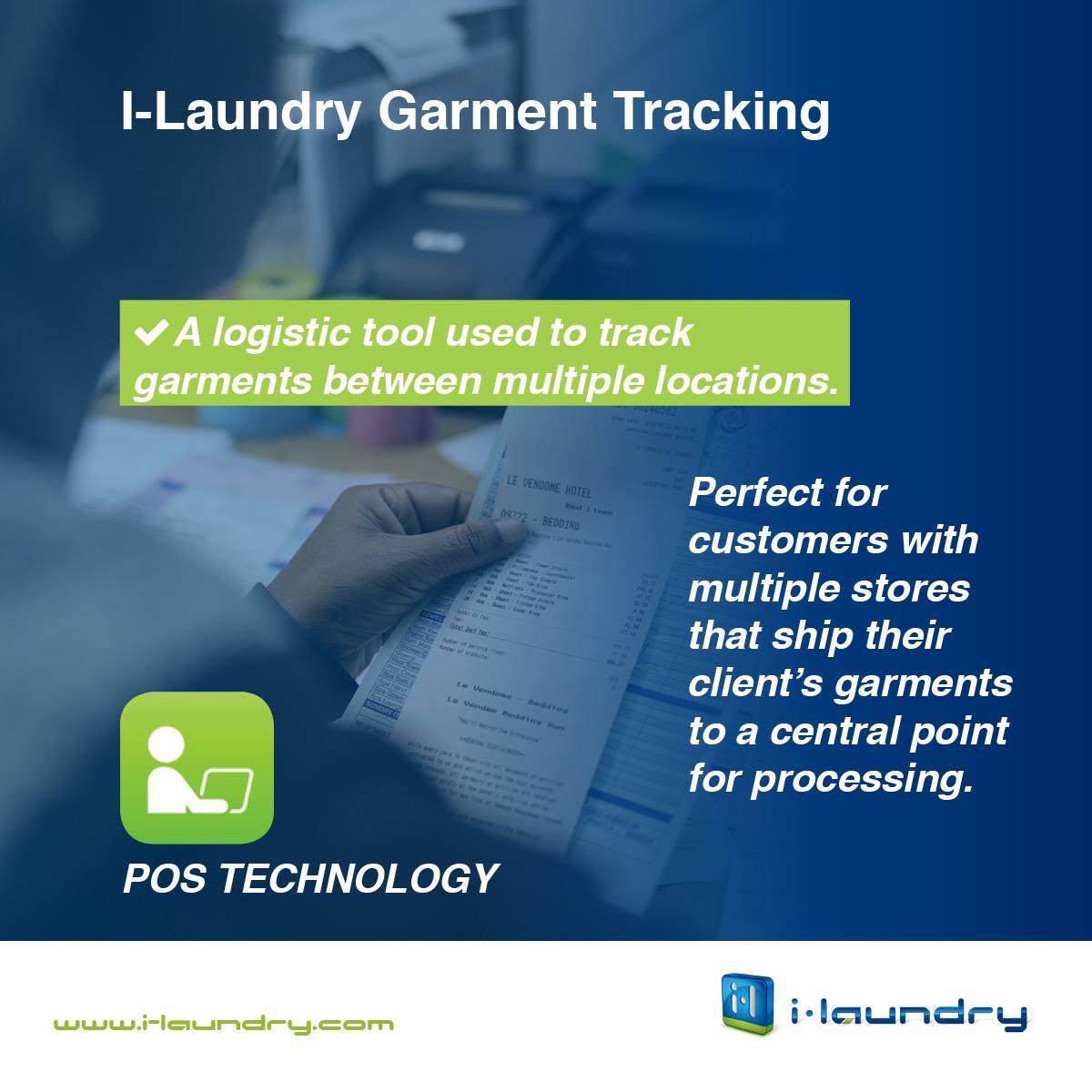 Founded in 2005 in Cape Town, i-Laundry has quickly become an international and leading developer of POS, Back office, Web, and Enterprise Software Suites!
i-laundry.com #POSTechnology #Software #DryCleaning