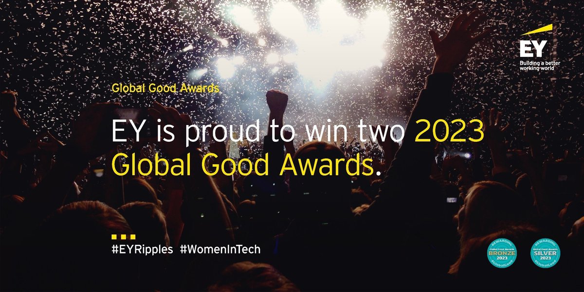 So proud! <a href="/EYnews/">EY</a> Ripples program &amp; the EY STEM App took home awards at the <a href="/Global/">Global</a> Good Awards. Our teams do such amazing work &amp; are achieving our ambition to positively impact one billion lives by 2030. #EYRipples #BetterWorkingWorld #STEM globalgoodawards.co.uk/2023-global-go…