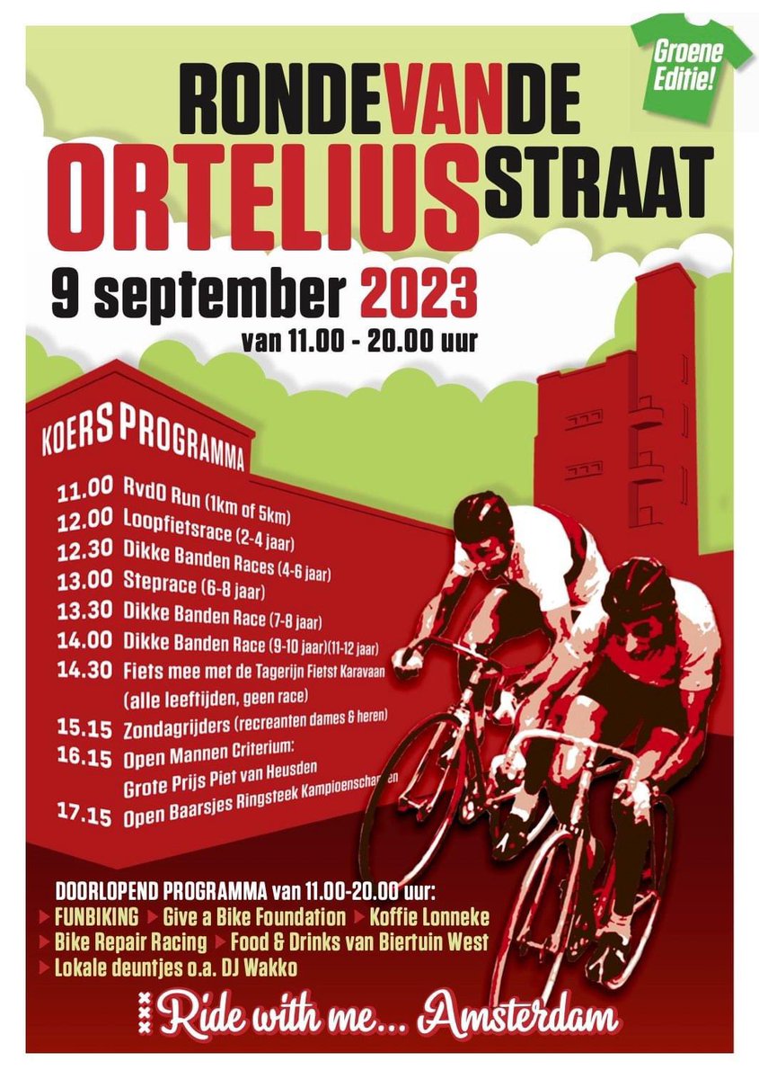 cycle_fun's tweet image. Staat die in je agenda? 9 september de Ronde van de Orteliusstraat! Inschrijven: bit.ly/rvdo2023